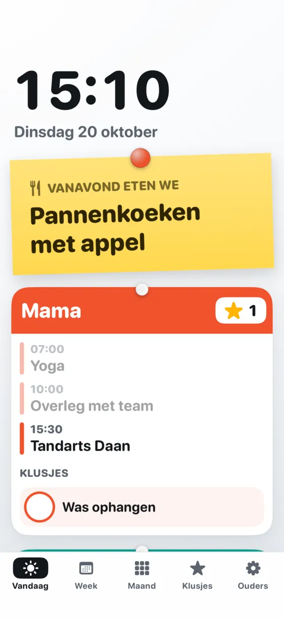 Hetzelfde bord op een iPhone, alles onder elkaar.